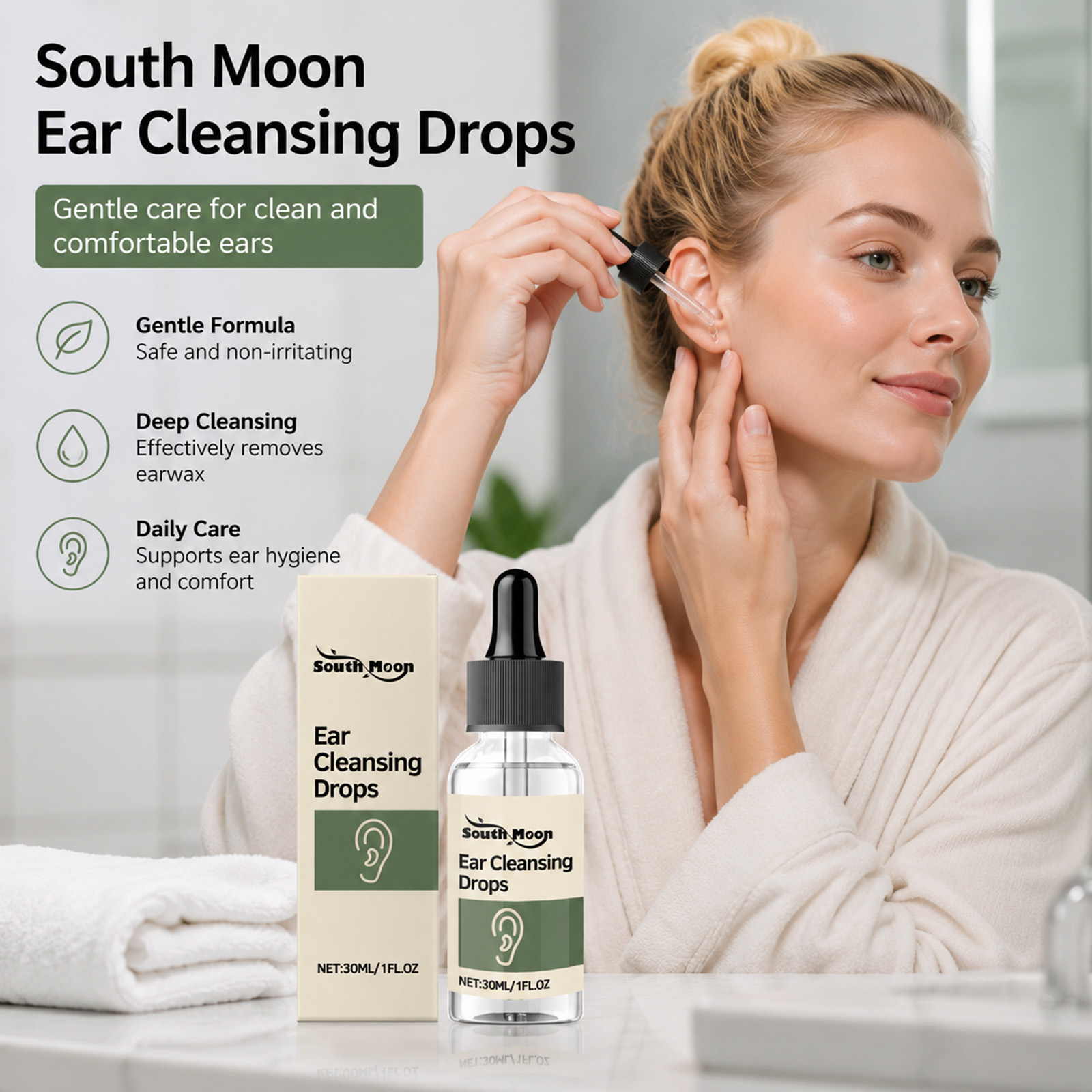 Ear Wax Remover - Ear Cleansing Drops Gentle Ear Wax