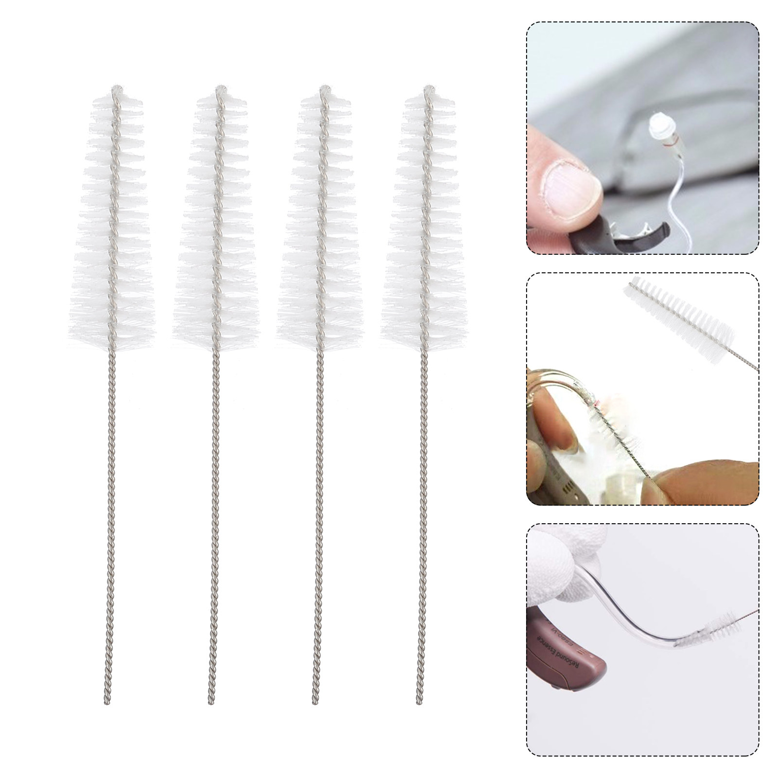 Ear Wax Remover - 5Pcs Hearing Aid Cleaning Brush Long