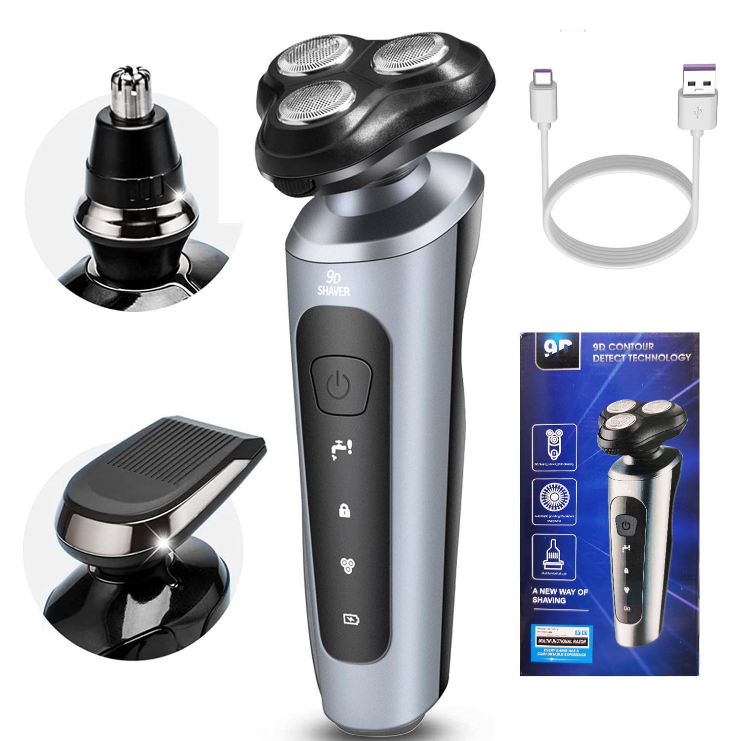 Men Grooming Full Body - New Man Electric Razor USB Rechargeable
