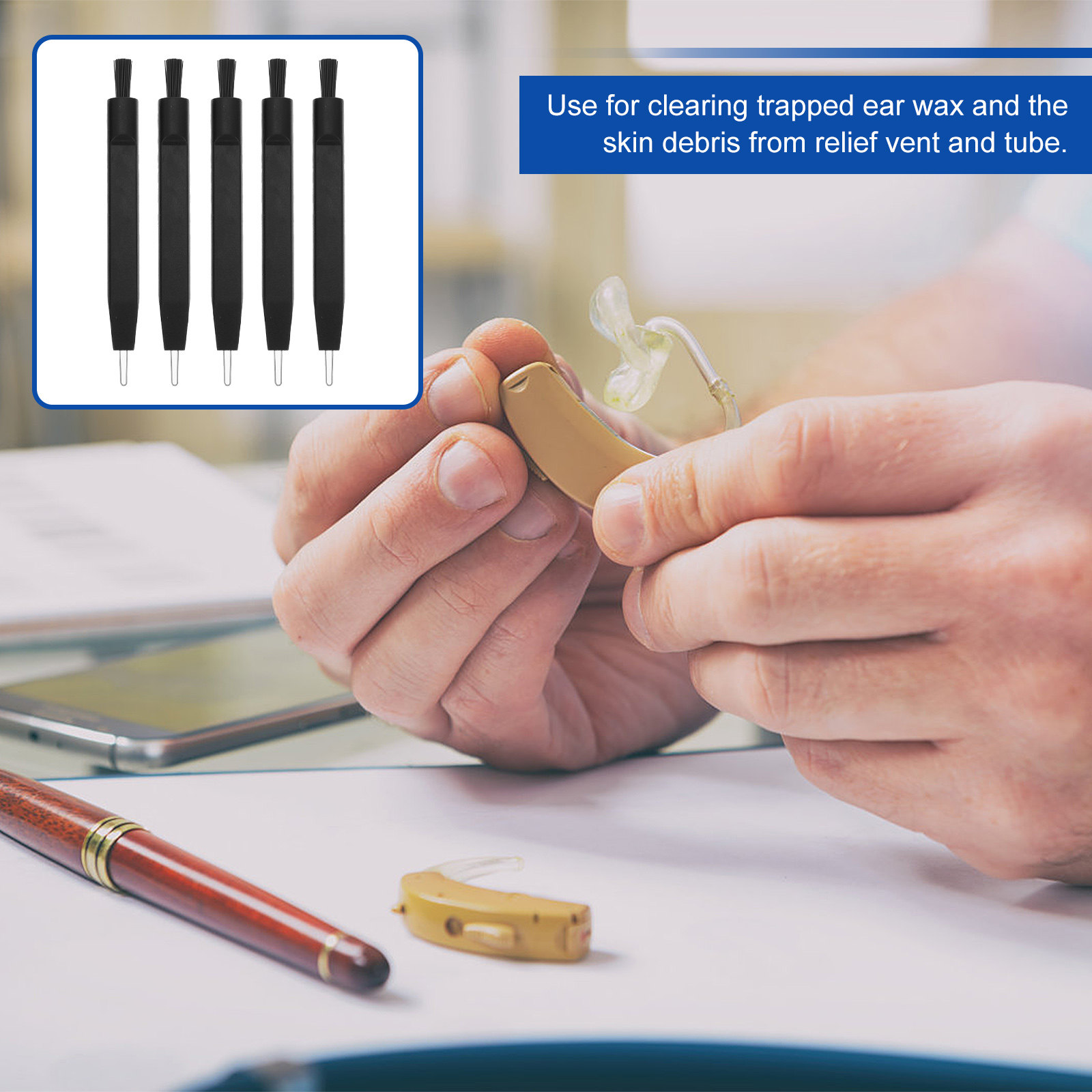 Ear Wax Remover - 5Pcs Hearing Aid Cleaning Tools U