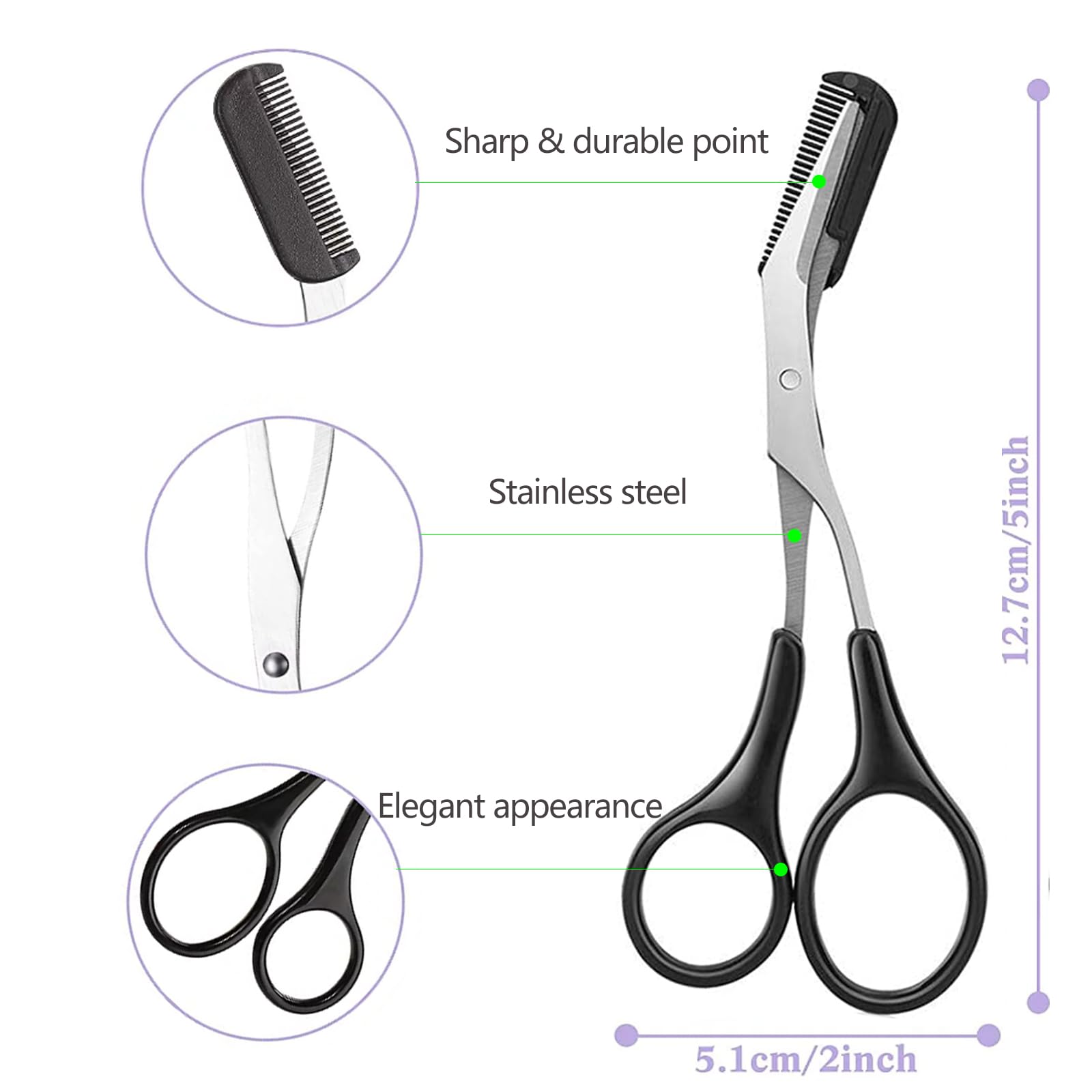 Men'S Grooming Electric Trimmer - Eyebrow Scissors with Comb Facial Hair