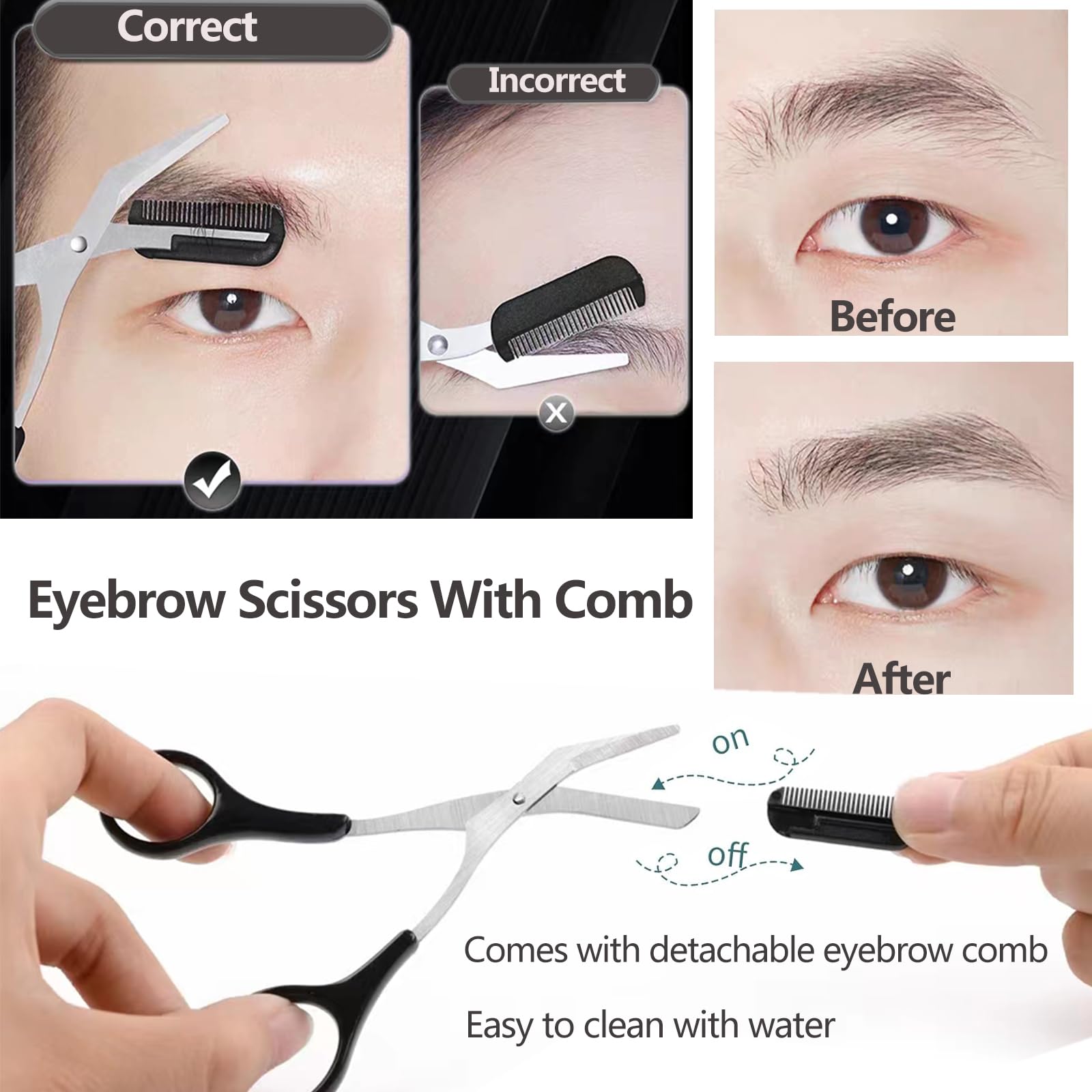 Eyebrow Scissors with Comb Fac - огляд і ціна Men'S Grooming Electric Trimmer